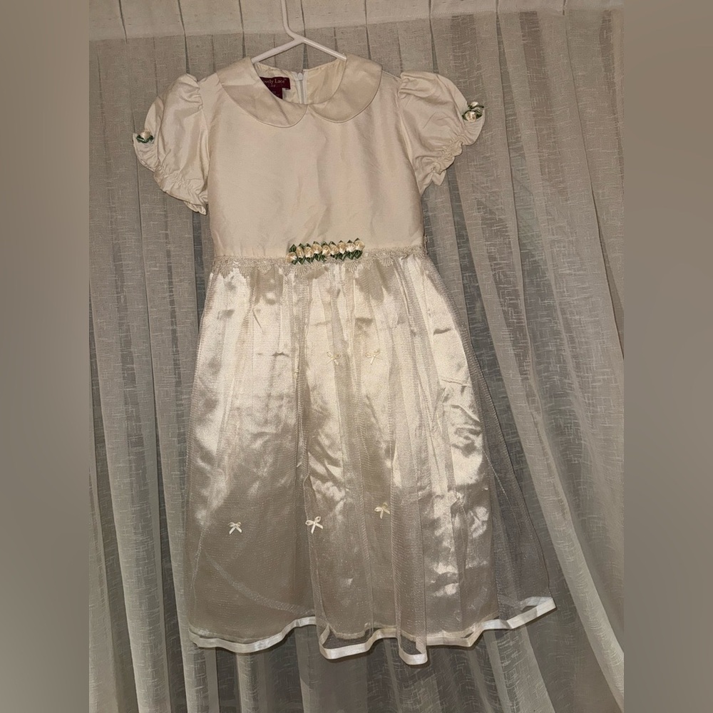 Cream Puff Sleeve Fancy Girls Dress